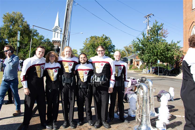 Band members smile